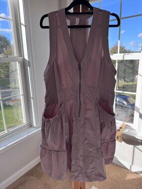 Daily Practice by Anthropologie Trek Utility Mini Dress, L, Mauve